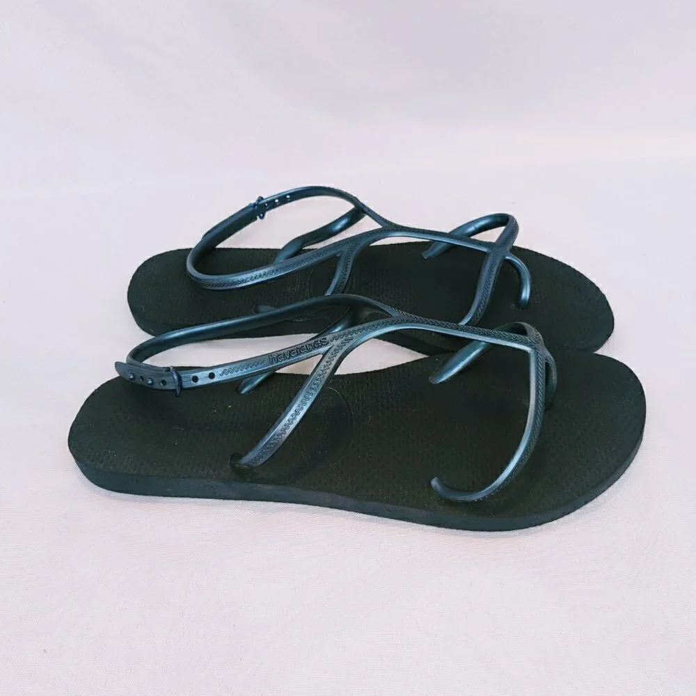 Havaianas Blue Strappy Sandals Women's Size 11/12W